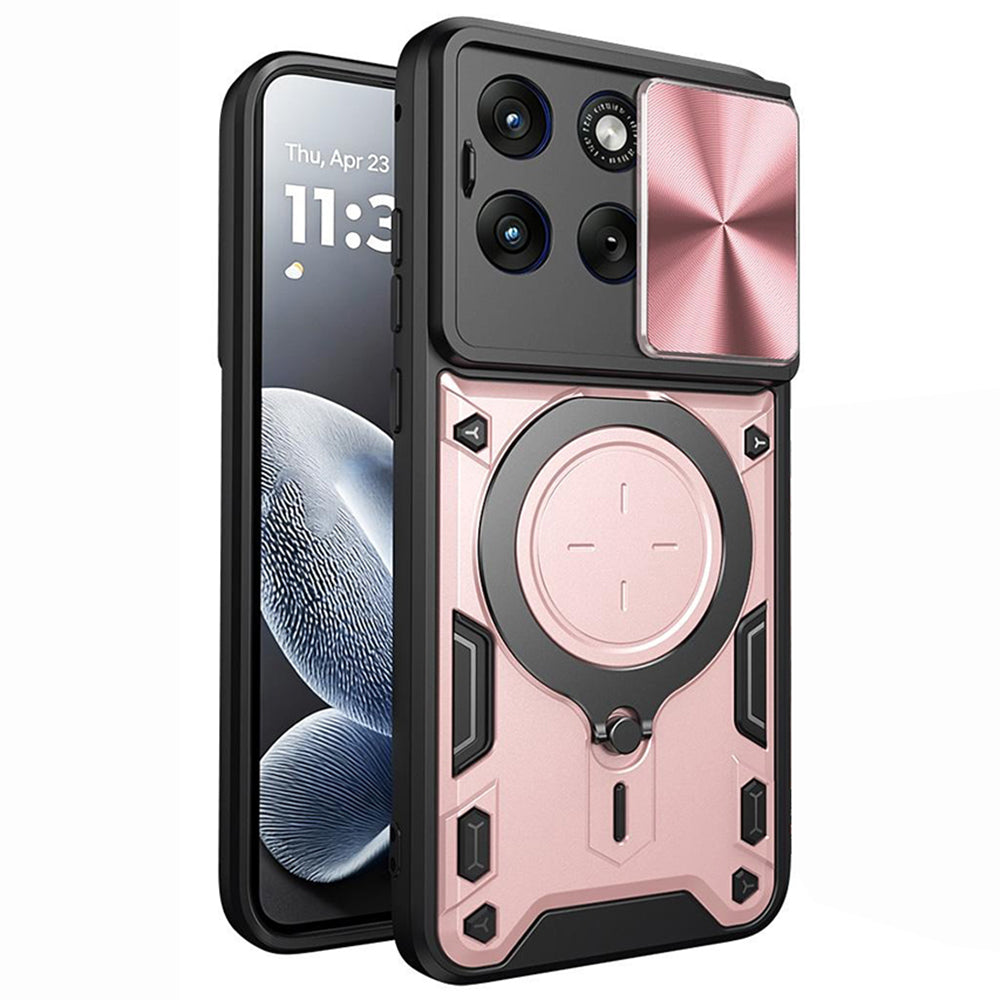 Pouzdro pro Motorola Edge 70 Fusion, Techsuit, CamGuard Pro, Růžovo-zlaté