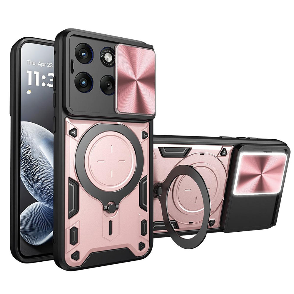 Pouzdro pro Motorola Edge 70 Fusion, Techsuit, CamGuard Pro, Růžovo-zlaté