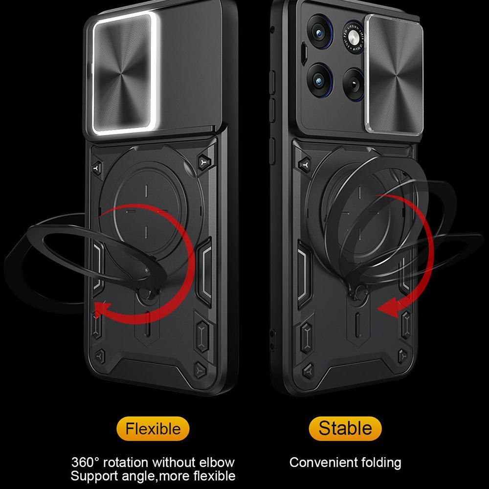 Pouzdro pro Motorola Edge 70 Fusion, Techsuit, CamGuard Pro, Růžovo-zlaté