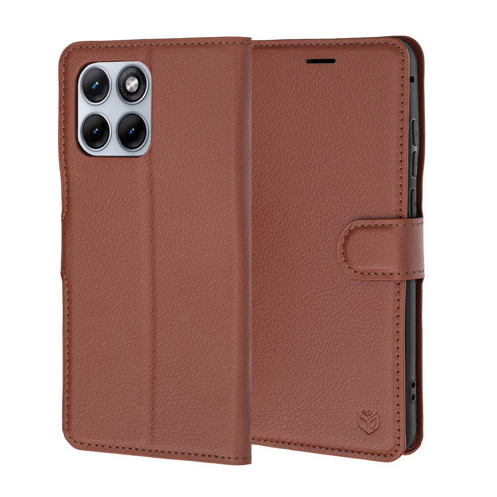 Pouzdro pro Motorola Edge 70 Fusion, Techsuit, kožené folio, hnědé