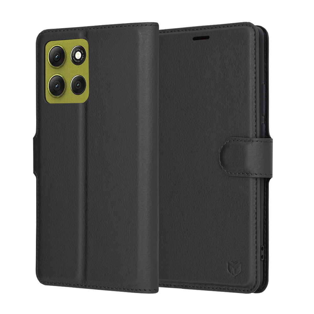 Pouzdro pro Motorola Moto G86, Techsuit, kožené folio, černé