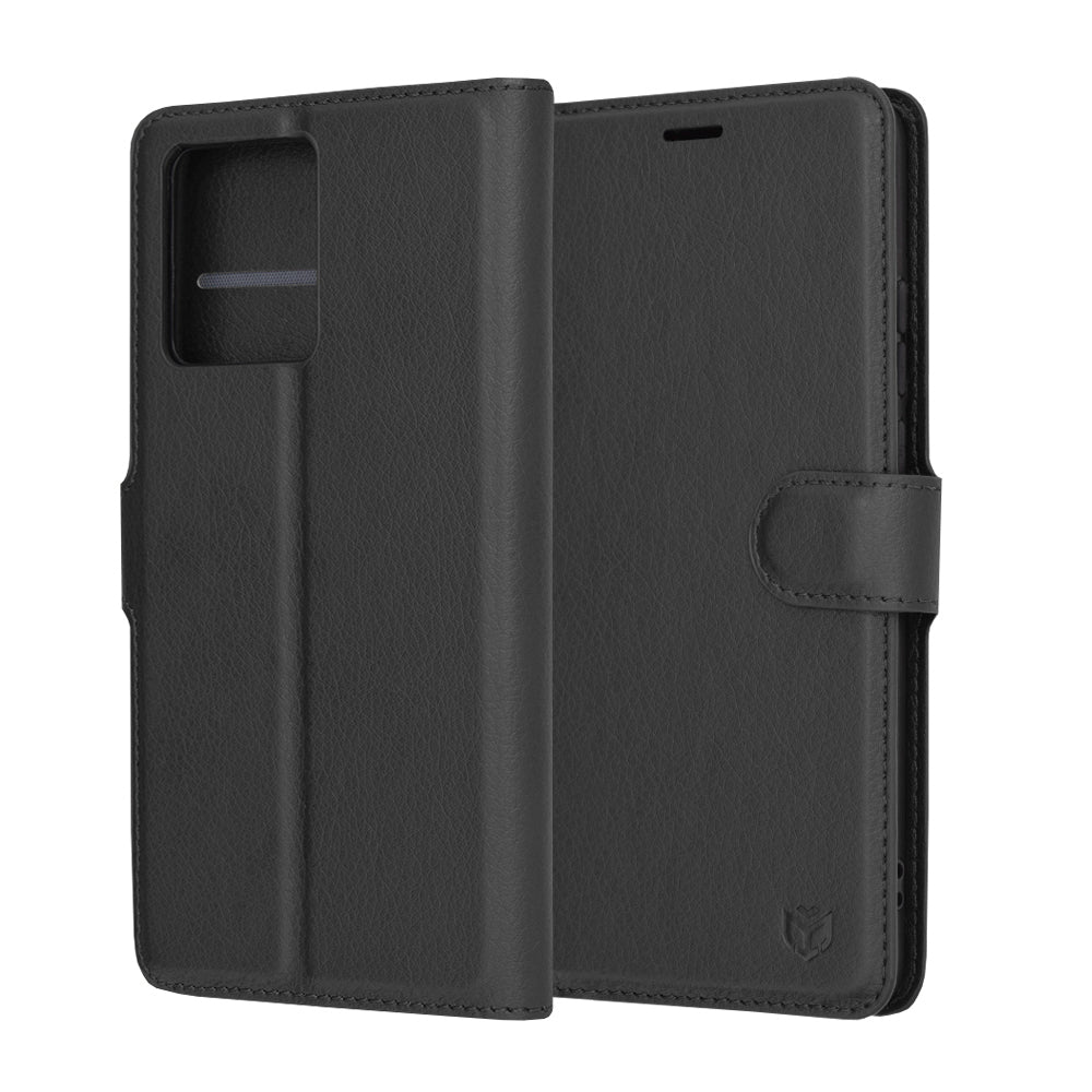 Pouzdro pro Motorola Moto G86, Techsuit, kožené folio, černé