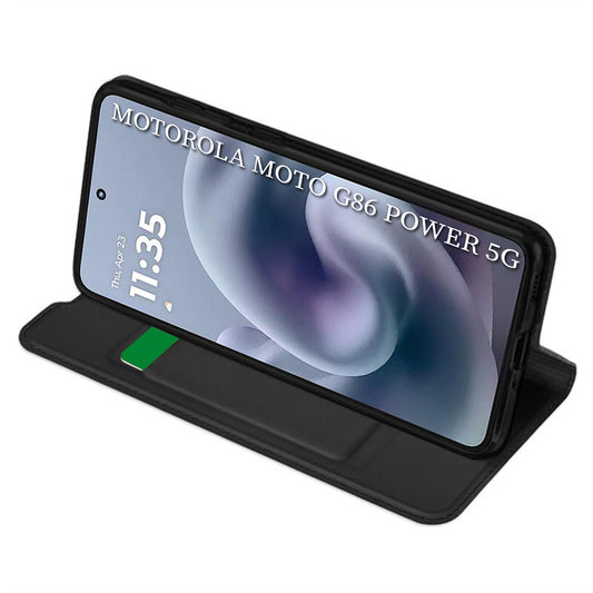 Pouzdro pro Motorola Moto G86 Power, Techsuit, Magskin Book, Černá