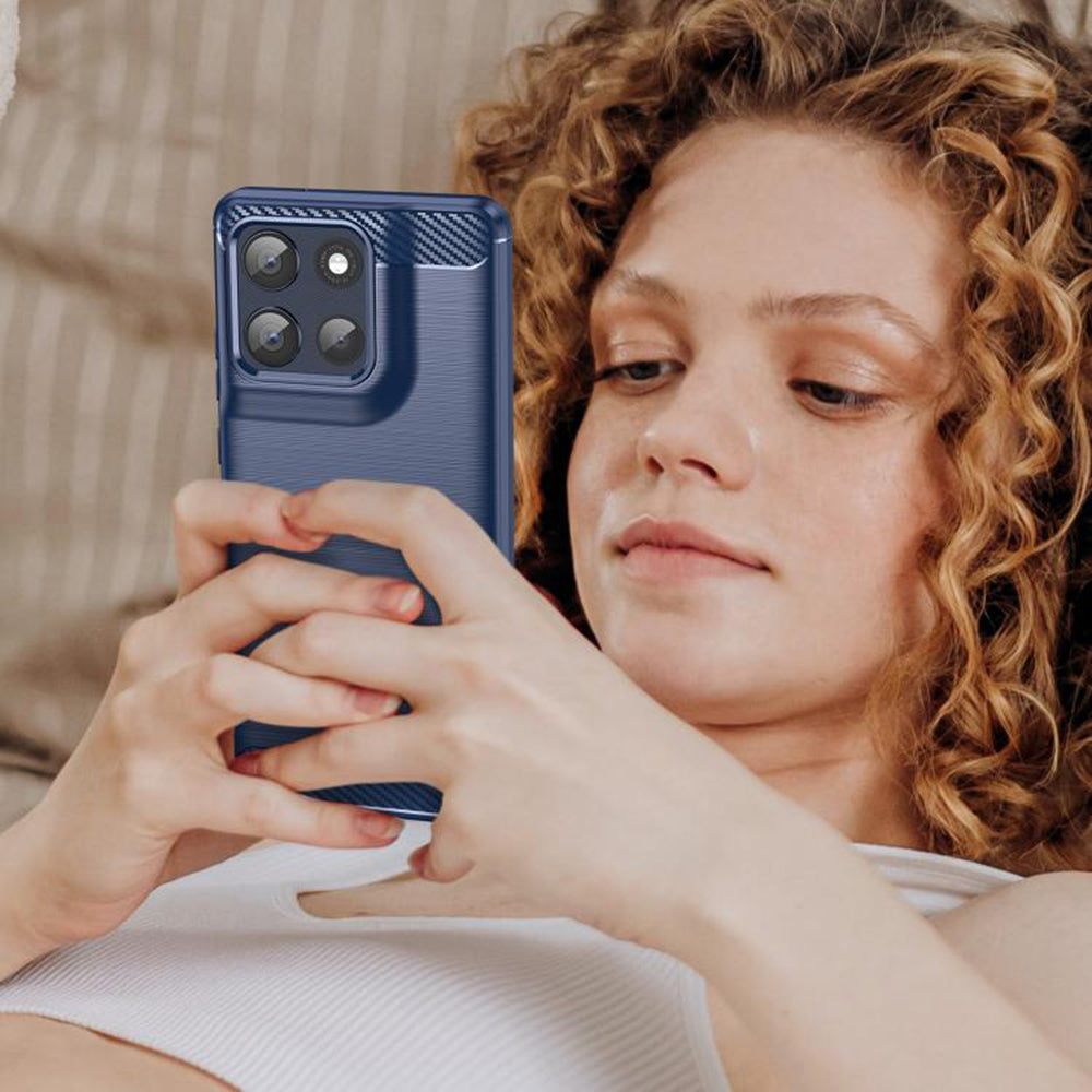 Pouzdro pro Motorola Moto G86, Techsuit, Carbon, Modré