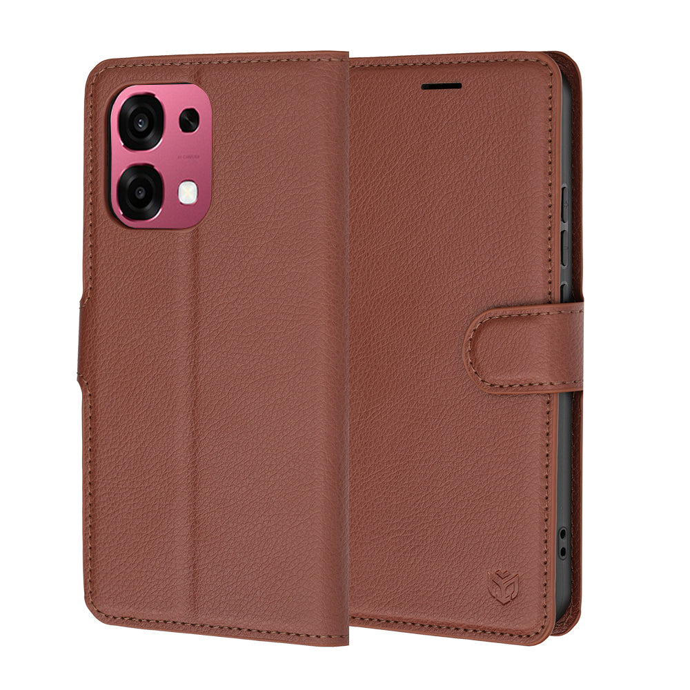 Pouzdro pro Oppo A6 Pro 5G / A6 Pro 4G, Techsuit, kožené folio, hnědé