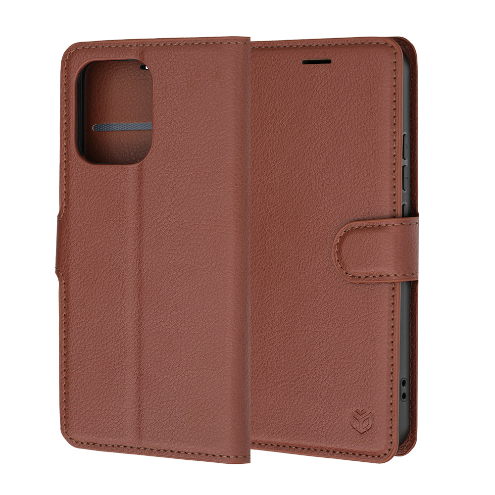 Pouzdro pro Oppo A6 Pro 5G / A6 Pro 4G, Techsuit, kožené folio, hnědé