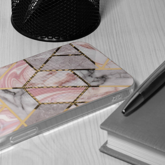 Pouzdro pro Oppo A78 4G, Techsuit, Marble, Růžové