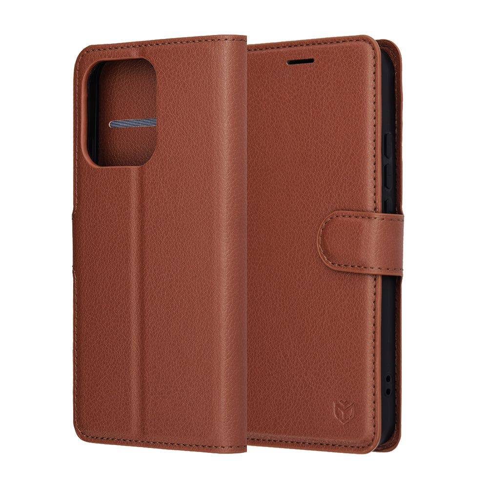 Pouzdro pro Oppo Reno14, Techsuit, Leather Folio, hnědá