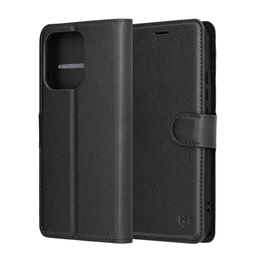Pouzdro pro Oppo Reno14, Techsuit, Leather Folio, Černá