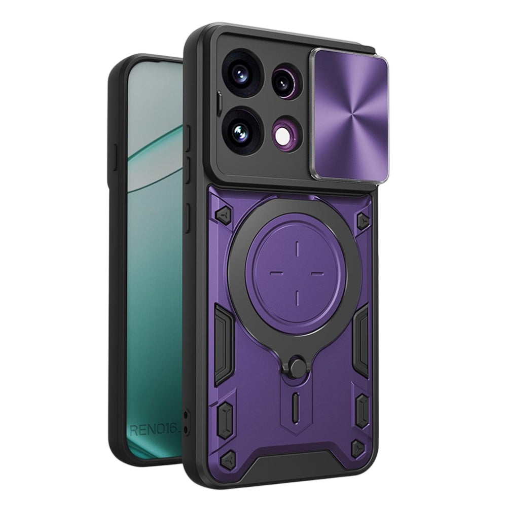Pouzdro pro Oppo Reno16 F / Reno16 FS, Techsuit, CamGuard Pro, fialové
