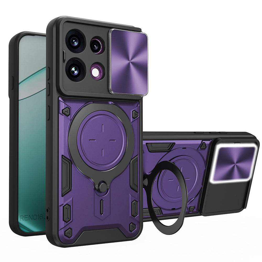 Pouzdro pro Oppo Reno16 F / Reno16 FS, Techsuit, CamGuard Pro, fialové