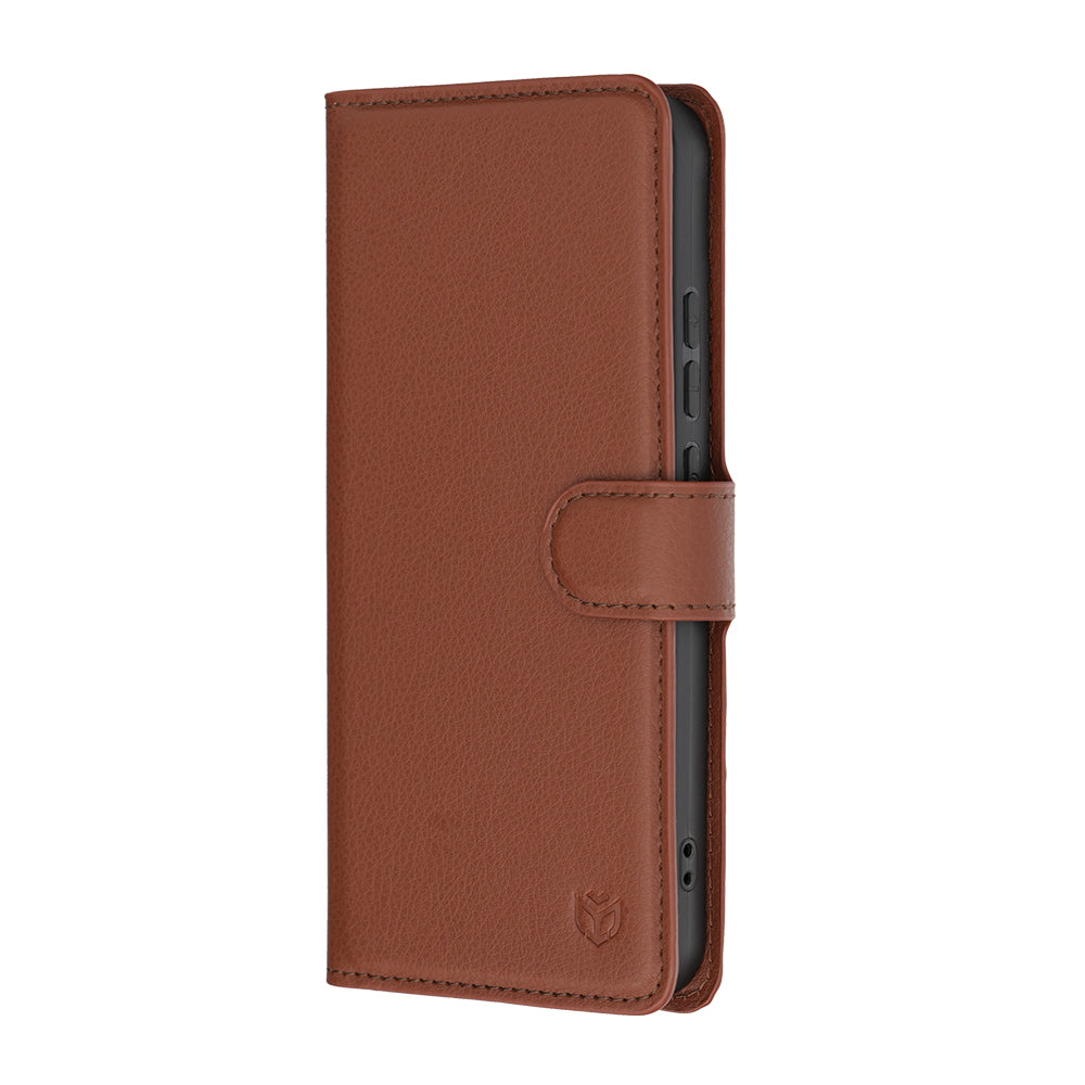 Pouzdro pro Oppo Reno16 F / Reno16 FS, Techsuit, kožené folio, hnědé