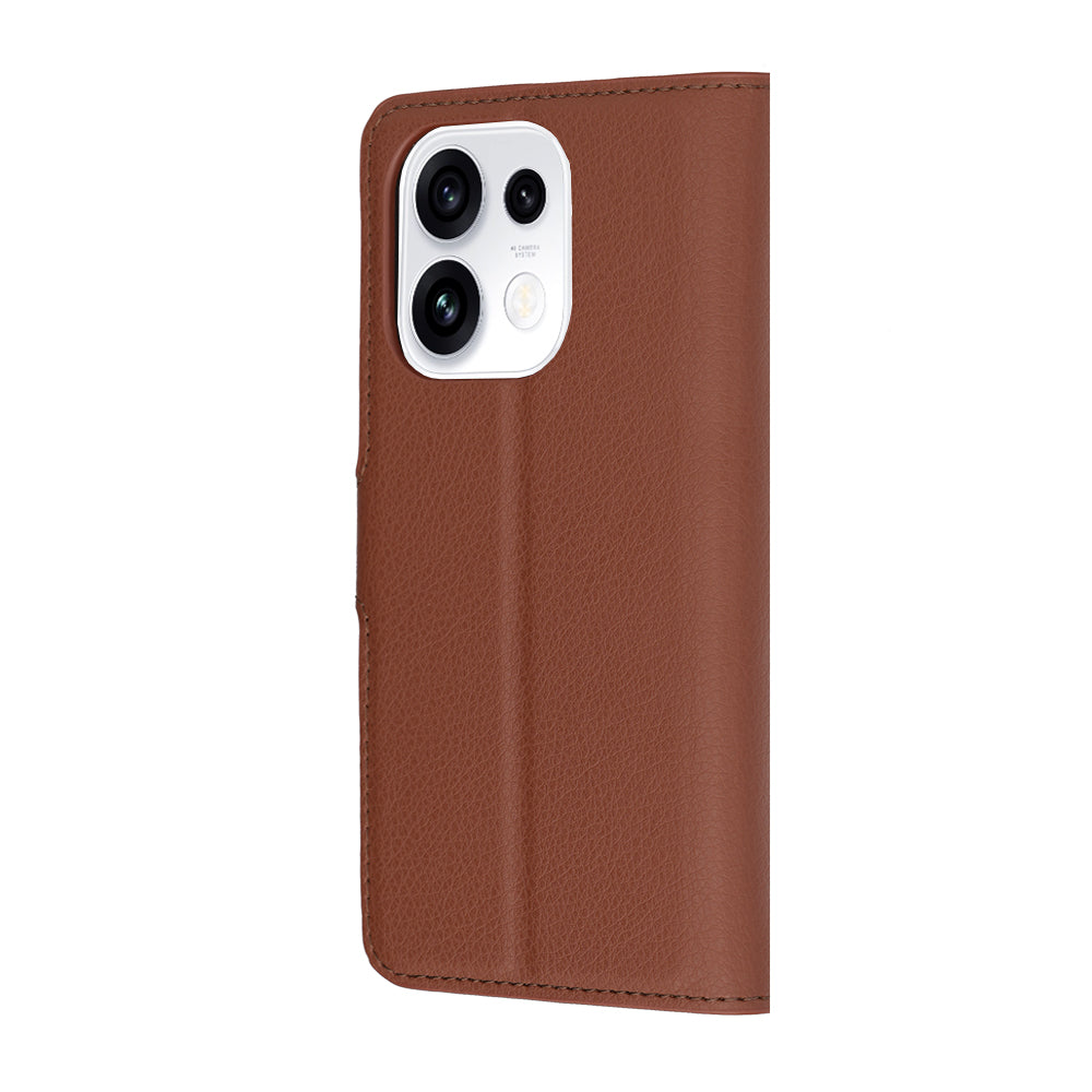 Pouzdro pro Oppo Reno16 Pro, Techsuit, kožené folio, hnědé