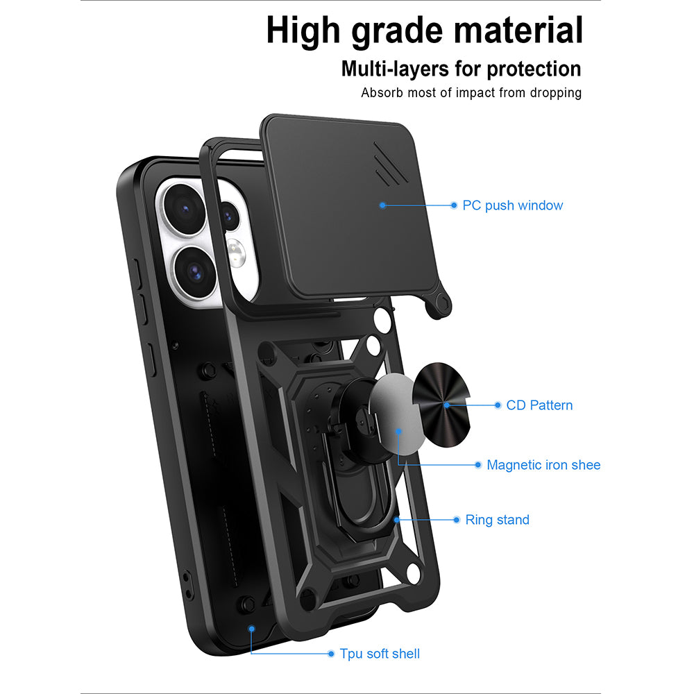 Case for Oppo Reno16 / Reno16 Pro, Techsuit, CamShield, Black