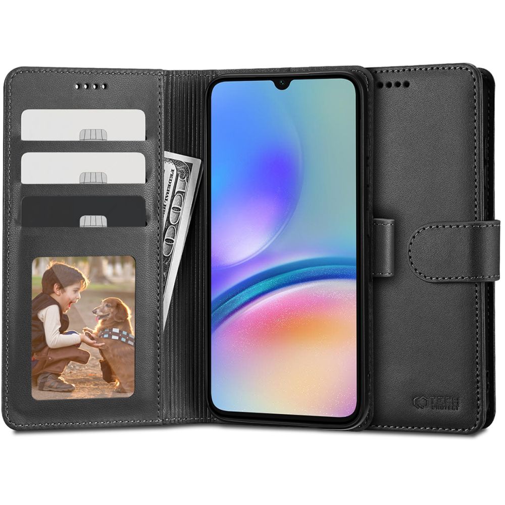 Pouzdro pro Samsung Galaxy A15 5G A156 / A155, Tech-Protect, peněženka, černé