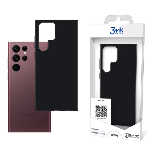 Pouzdro pro Samsung Galaxy S22 Ultra 5G S908, 3MK, matné, černé