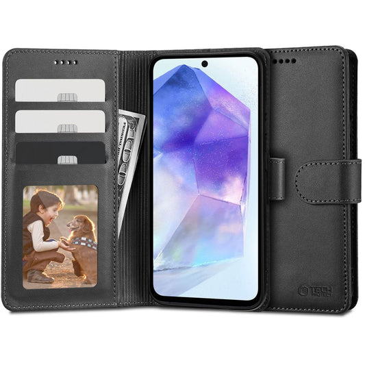 Pouzdro pro Samsung Galaxy A55 5G A556, Tech-Protect, peněženka, černé