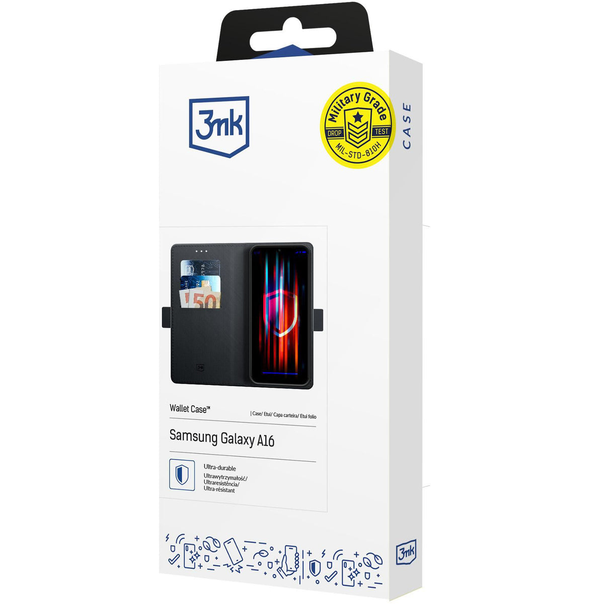 Pouzdro pro Samsung Galaxy A16 5G A166 / A16 4G A165, 3MK, Wallet, Černé