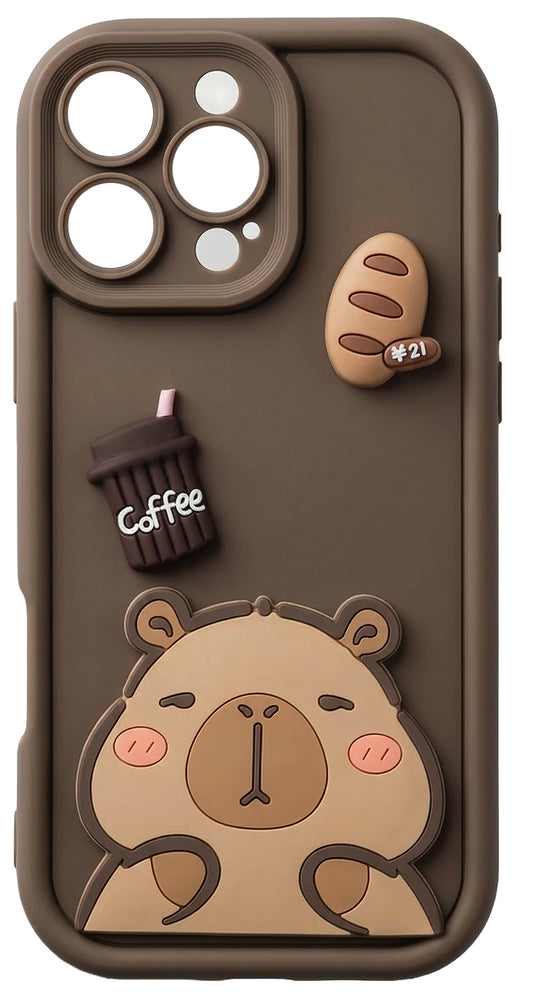 Pouzdro pro Samsung Galaxy S25 Ultra S938, OEM, Ultra Trendy 3D Capybara, Hnědá