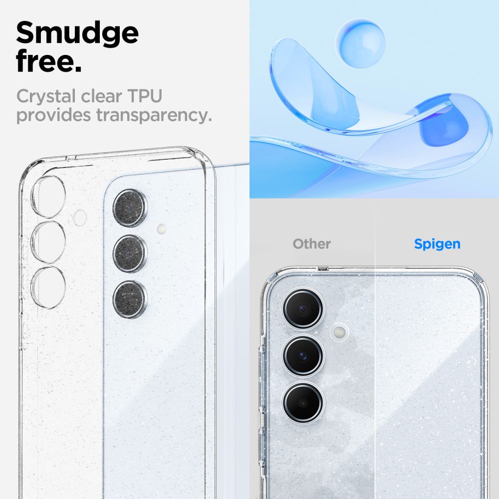 Pouzdro pro Samsung Galaxy A55 5G A556, Spigen, Liquid Crystal Glitter, průhledné ACS07538