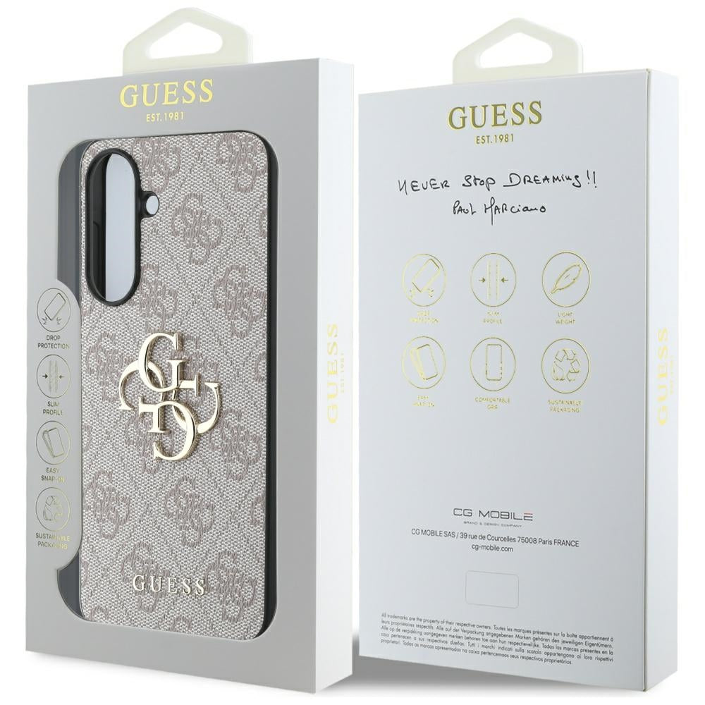 Pouzdro pro Samsung Galaxy A36 A366, Guess, 4G Big Logo, Růžové