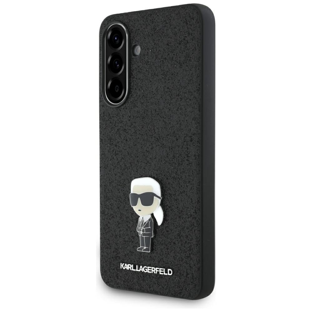 Pouzdro pro Samsung Galaxy A36 A366, Karl Lagerfeld, Glitter Fixed Ikonik Karl, Černá