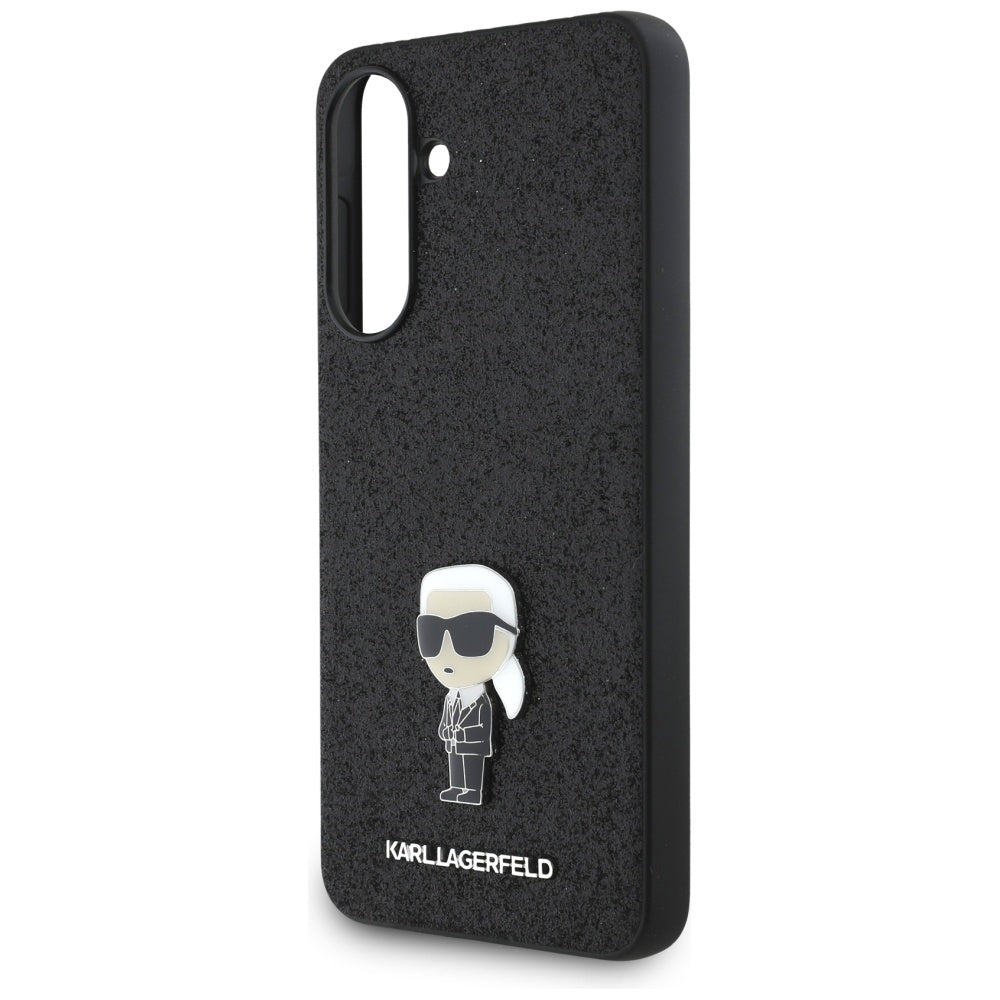 Pouzdro pro Samsung Galaxy A36 A366, Karl Lagerfeld, Glitter Fixed Ikonik Karl, Černá