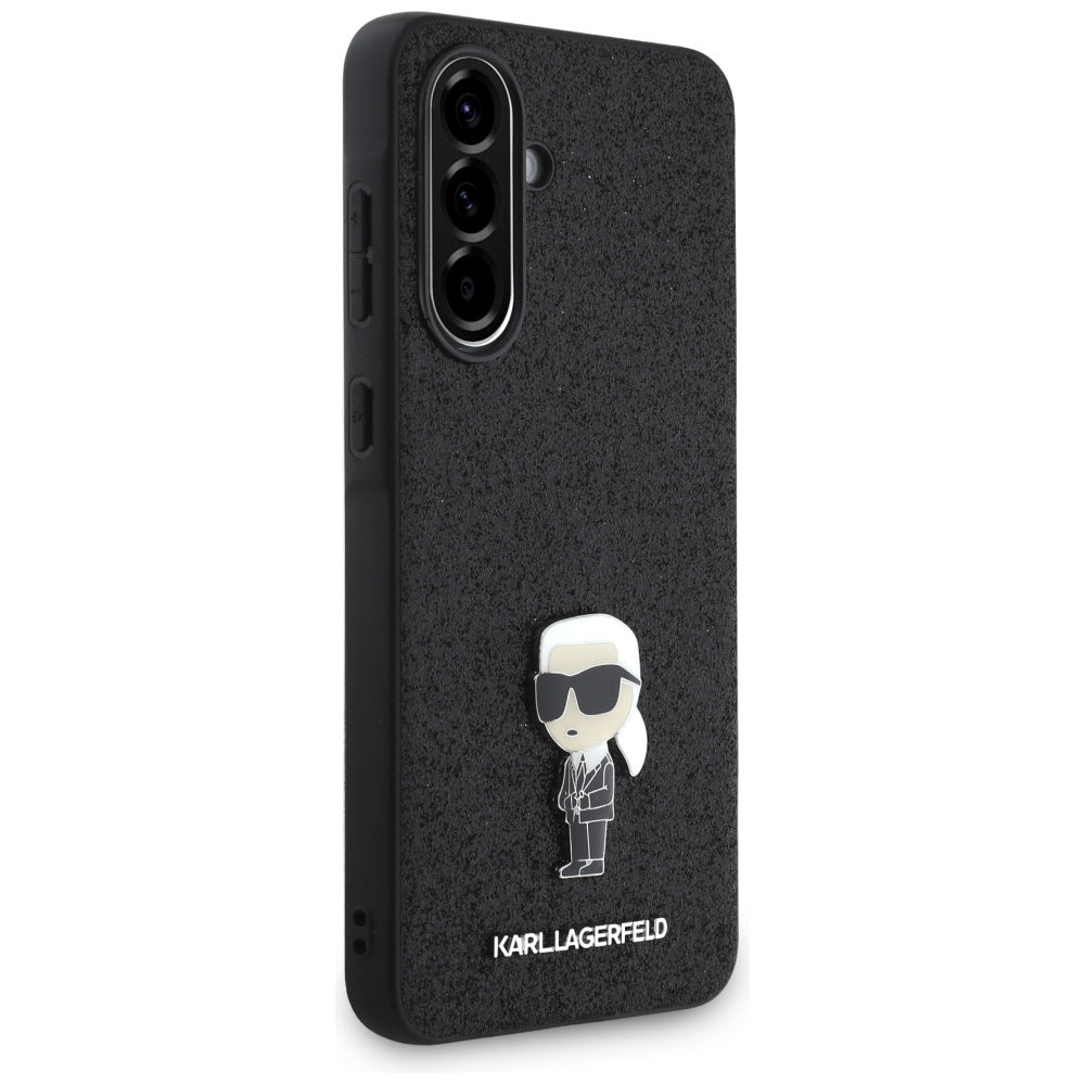 Pouzdro pro Samsung Galaxy A36 A366, Karl Lagerfeld, Glitter Fixed Ikonik Karl, Černá