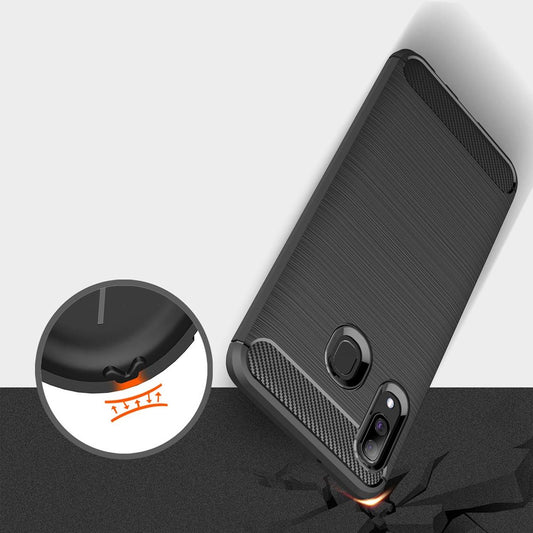 Pouzdro pro Samsung Galaxy A40 A405, Techsuit, Carbon, Černé