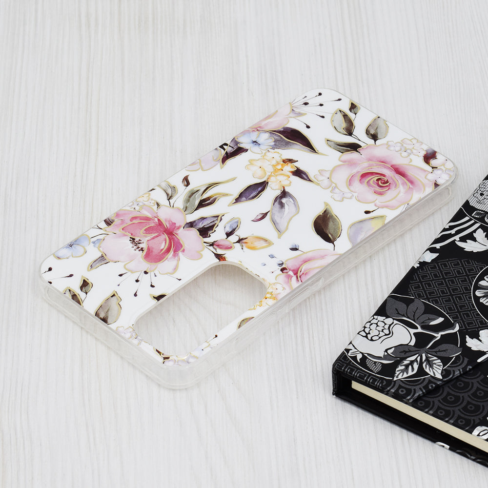 Pouzdro pro Samsung Galaxy A55 5G A556, Techsuit, Marble, Bílé