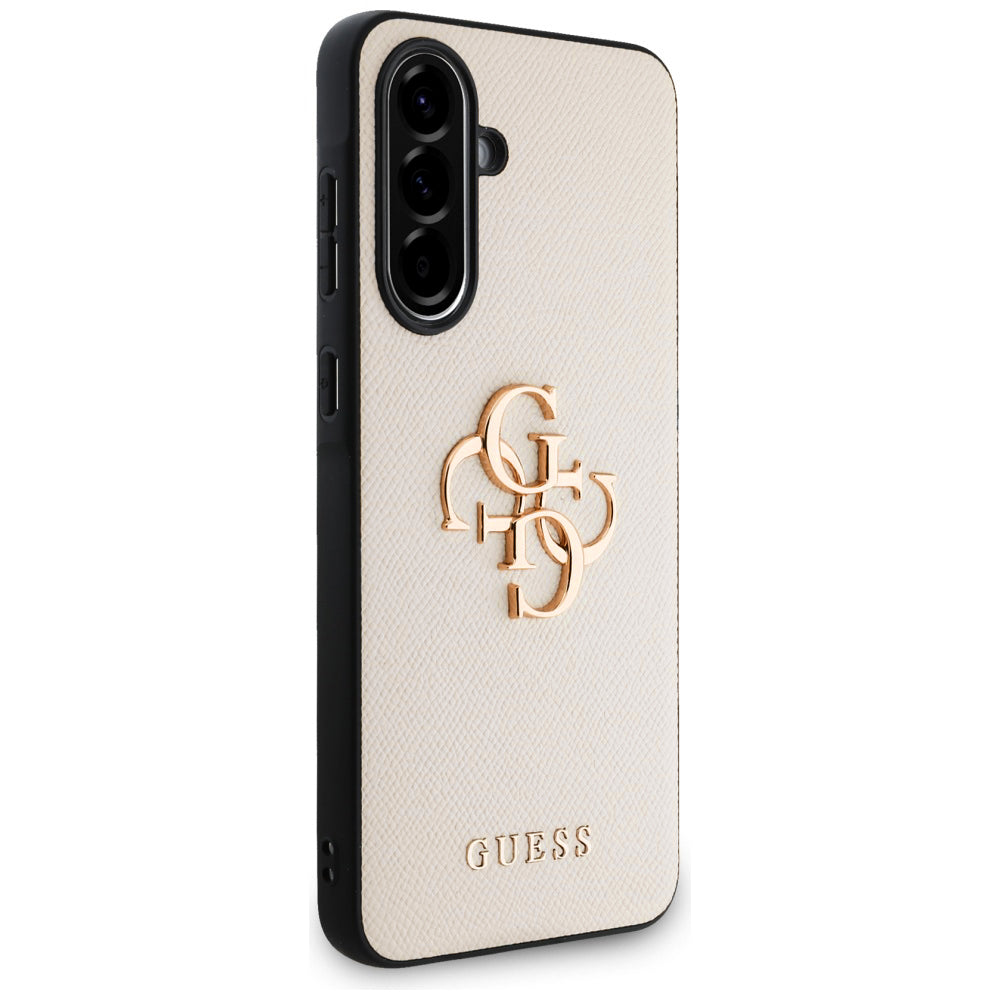 Pouzdro pro Samsung Galaxy A56 A566, Guess, 4G Grained Big and Classic Logo, béžová