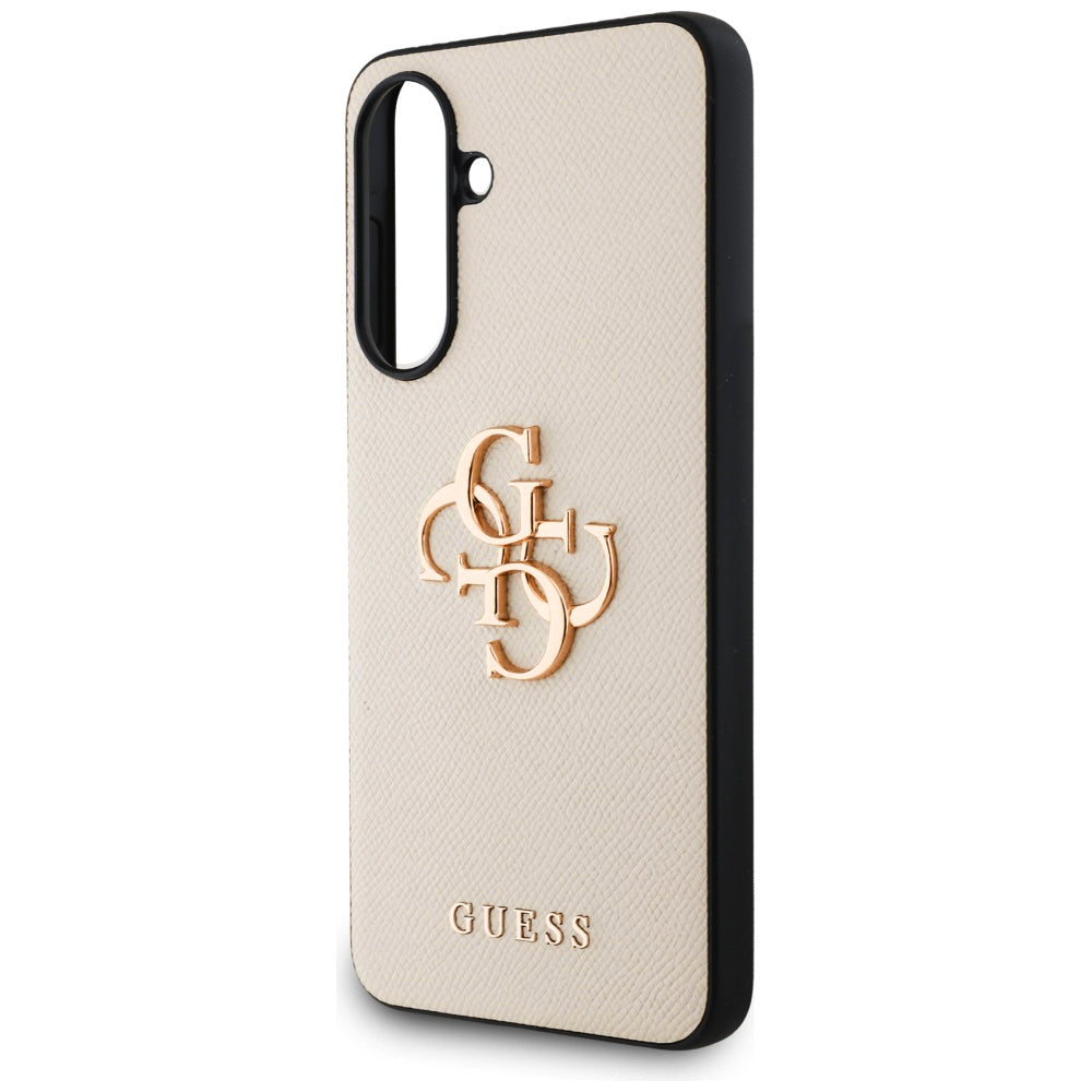 Pouzdro pro Samsung Galaxy A56 A566, Guess, 4G Grained Big and Classic Logo, béžová