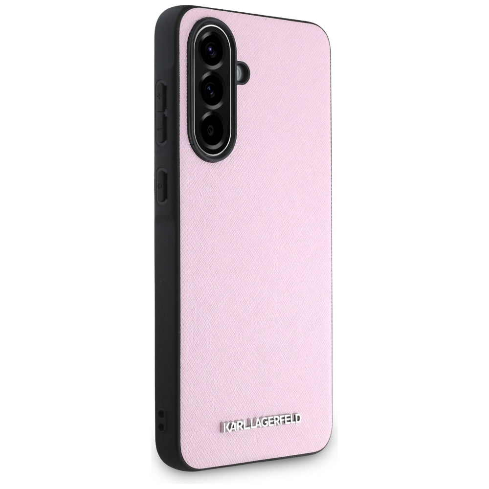 Case for Samsung Galaxy A56 A566, Karl Lagerfeld, Saffiano Metal Logo, Pink