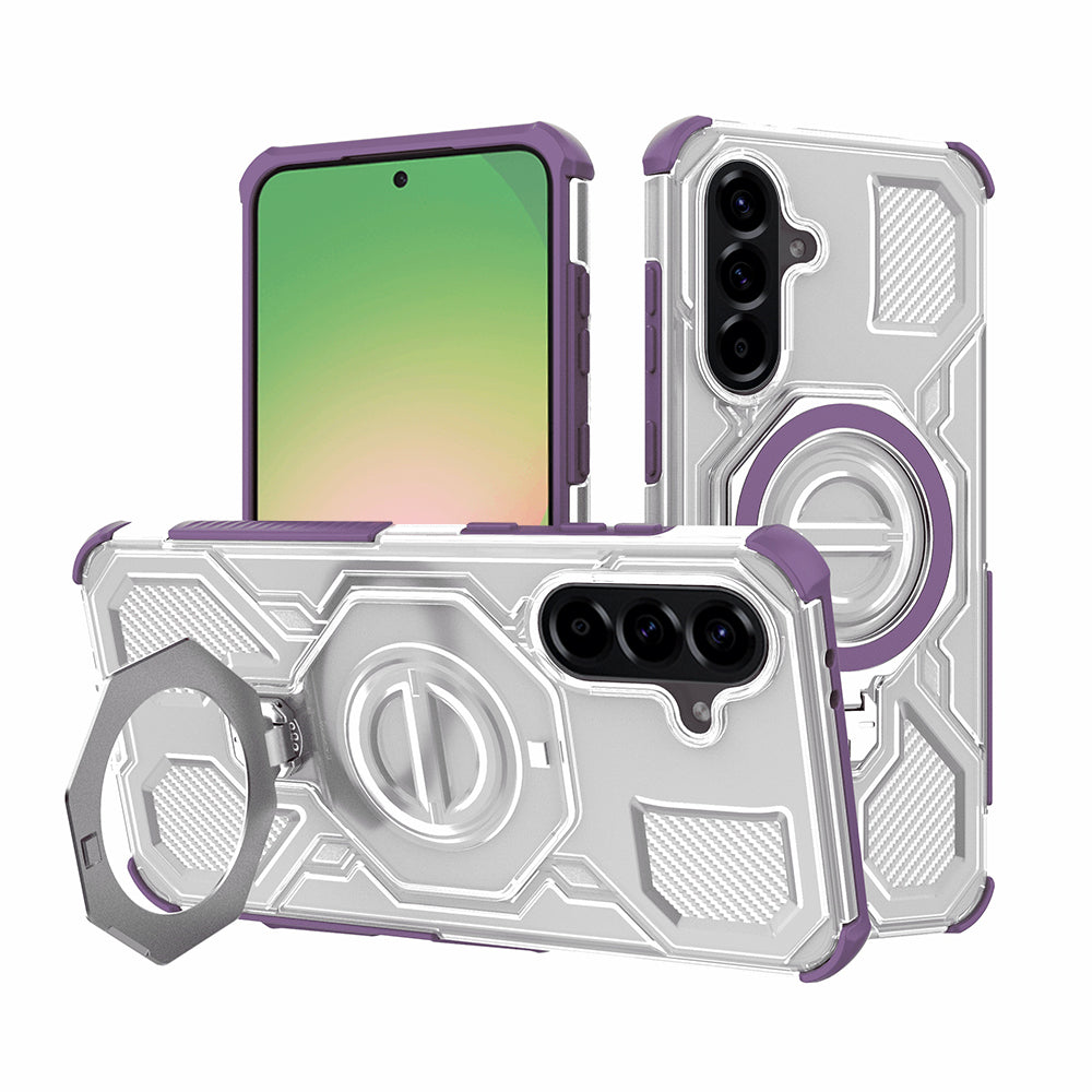 Pouzdro pro Samsung Galaxy A56 A566, Techsuit, Carbon Shield Pro, Fialové