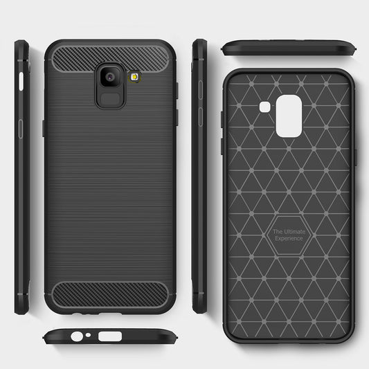 Pouzdro pro Samsung Galaxy J6 J600, Techsuit, Carbon, Černé