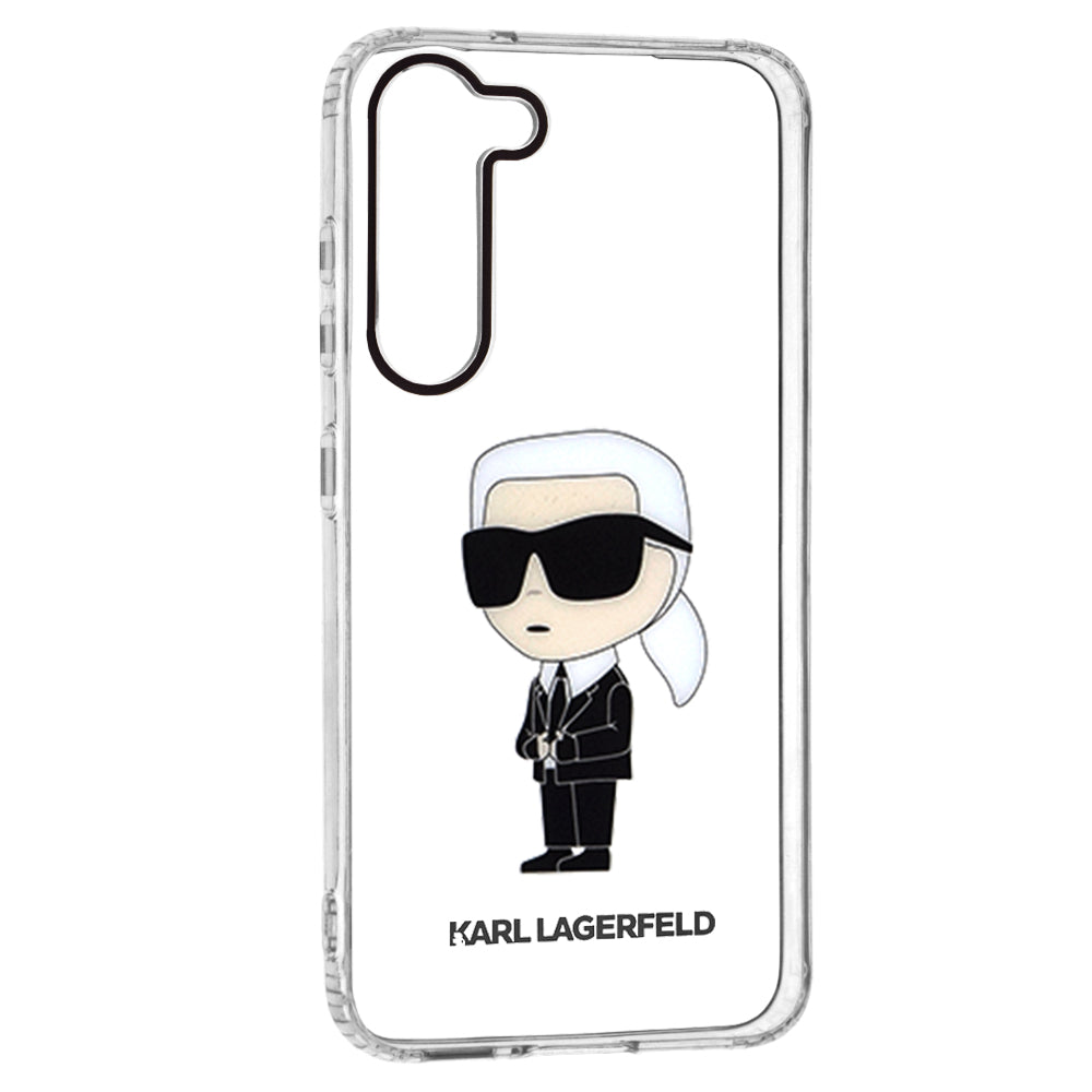 Pouzdro pro Samsung Galaxy S23+ S916, Karl Lagerfeld, Ikonik Karl, Průhledné