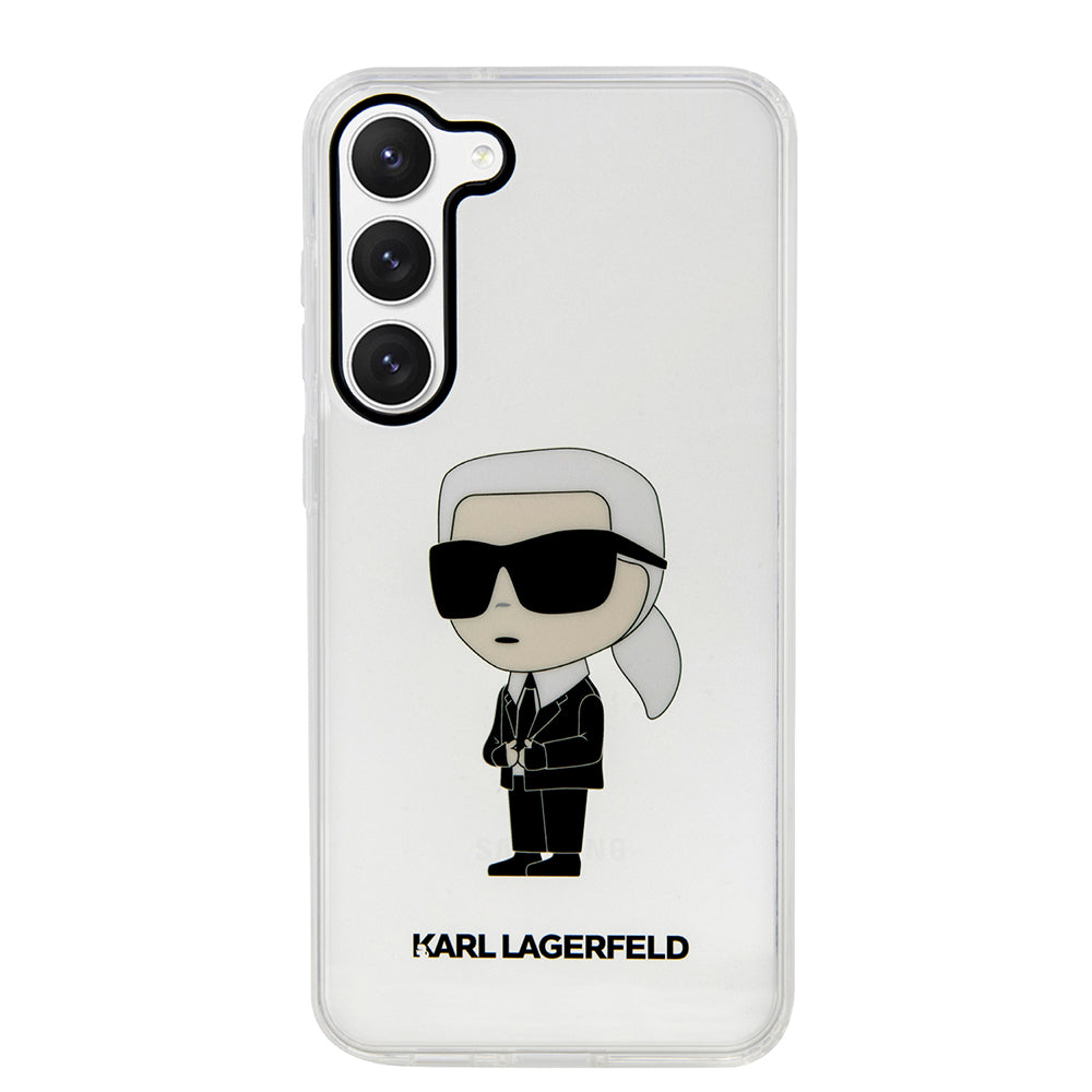 Pouzdro pro Samsung Galaxy S23+ S916, Karl Lagerfeld, Ikonik Karl, Průhledné