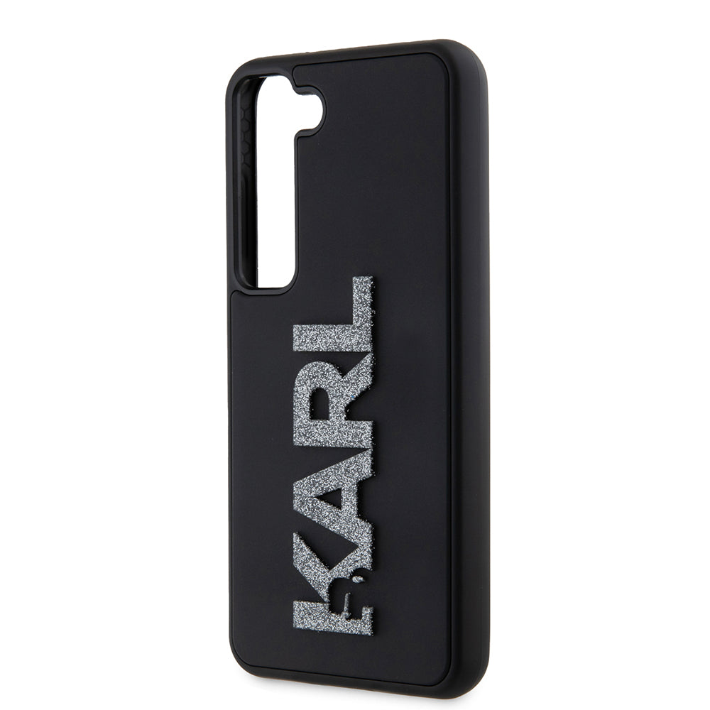 Pouzdro pro Samsung Galaxy S23 S911, Karl Lagerfeld, 3D Rubber Glitter Logo, Černá