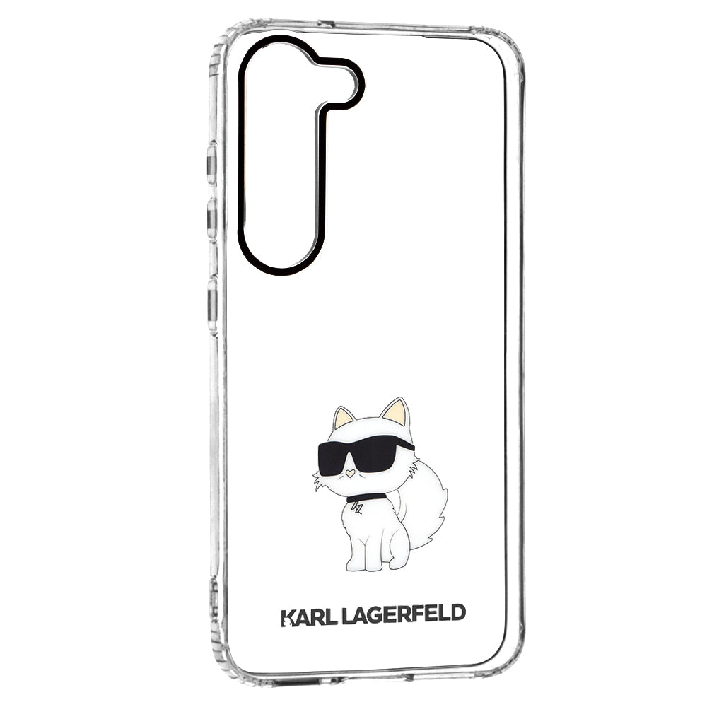 Pouzdro pro Samsung Galaxy S23 S911, Karl Lagerfeld, Ikonik Choupette, Průhledné