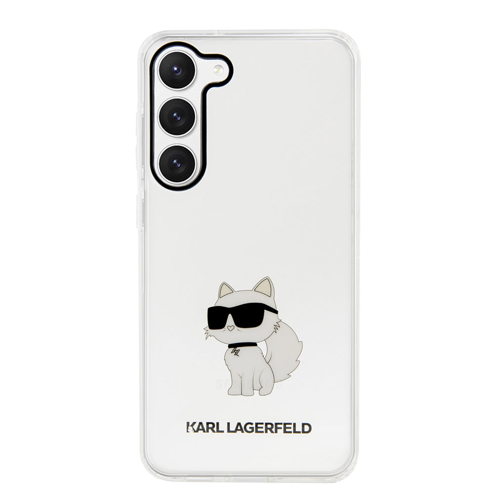 Pouzdro pro Samsung Galaxy S23 S911, Karl Lagerfeld, Ikonik Choupette, Průhledné