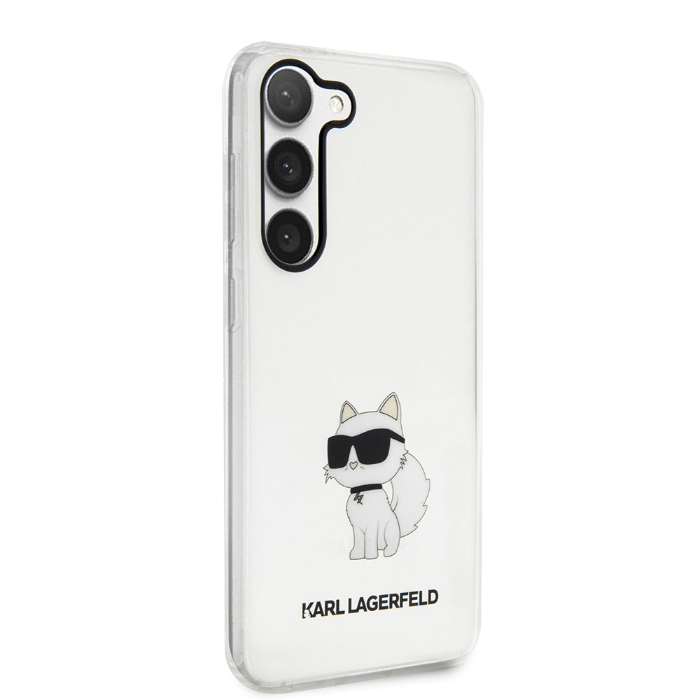 Pouzdro pro Samsung Galaxy S23 S911, Karl Lagerfeld, Ikonik Choupette, Průhledné