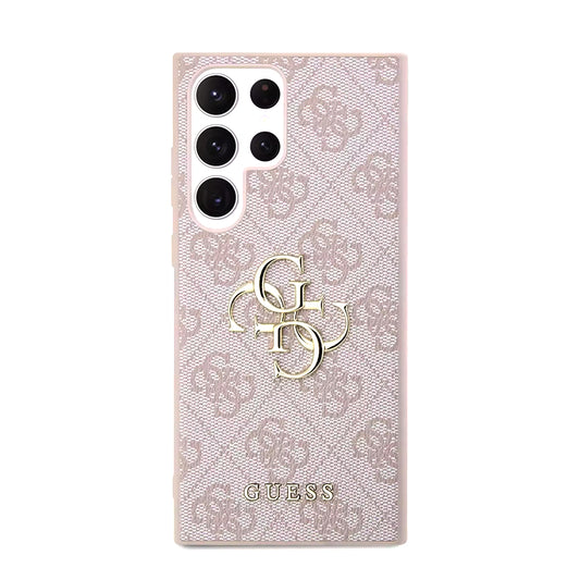 Pouzdro pro Samsung Galaxy S23 Ultra S918, Guess, 4G Big Logo, Růžové