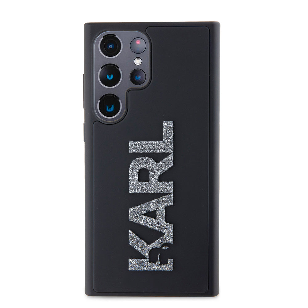 Pouzdro pro Samsung Galaxy S23 Ultra S918, Karl Lagerfeld, 3D Rubber Glitter Logo, Černá