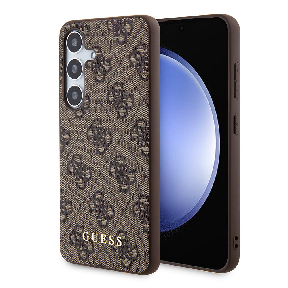 Pouzdro pro Samsung Galaxy S24+ S926, Guess, 4G Metal Gold Logo, Hnědá