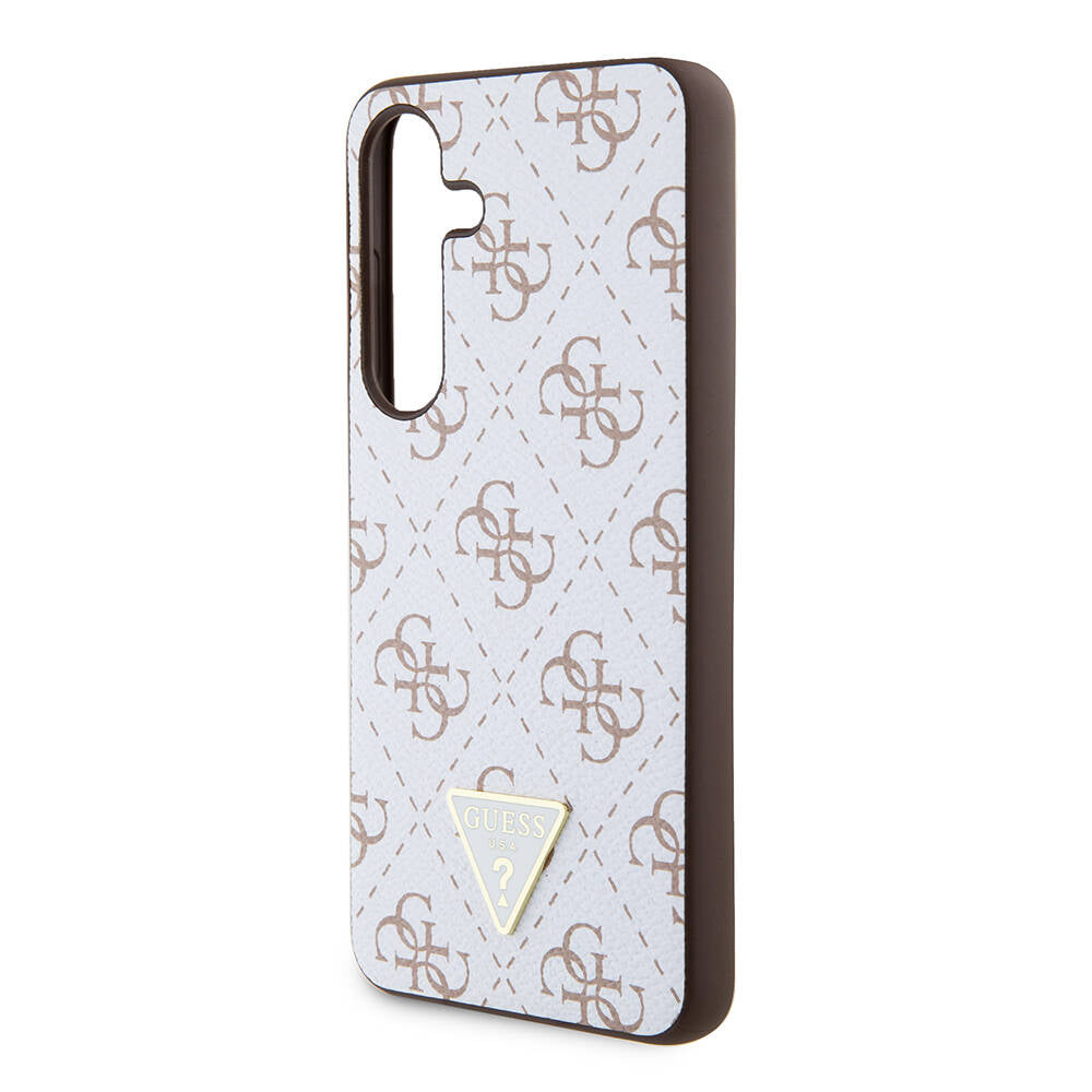 Pouzdro pro Samsung Galaxy S24+ S926, Guess, 4G Triangle Logo, Bílá
