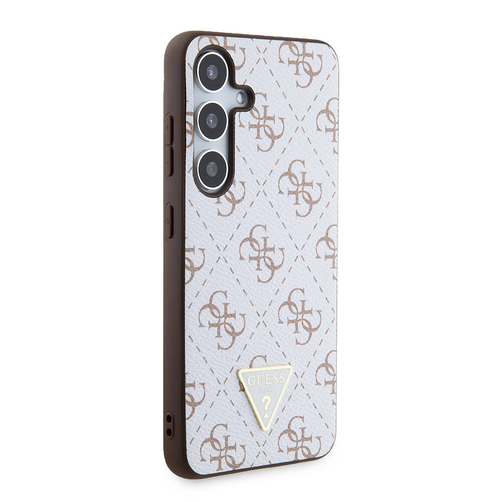 Pouzdro pro Samsung Galaxy S24+ S926, Guess, 4G Triangle Logo, Bílá