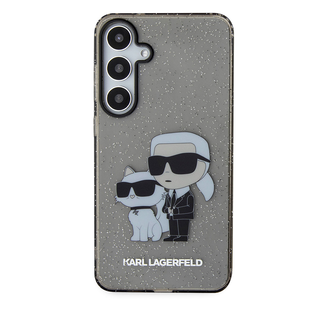 Pouzdro pro Samsung Galaxy S24+ S926, Karl Lagerfeld, Glitter Karl & Choupette, Modrá