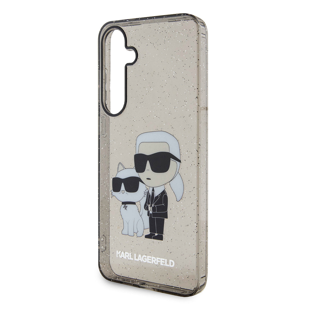 Pouzdro pro Samsung Galaxy S24+ S926, Karl Lagerfeld, Glitter Karl & Choupette, Modrá