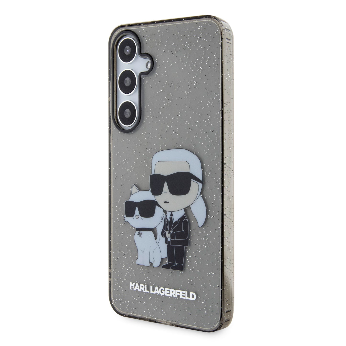 Pouzdro pro Samsung Galaxy S24+ S926, Karl Lagerfeld, Glitter Karl & Choupette, Modrá