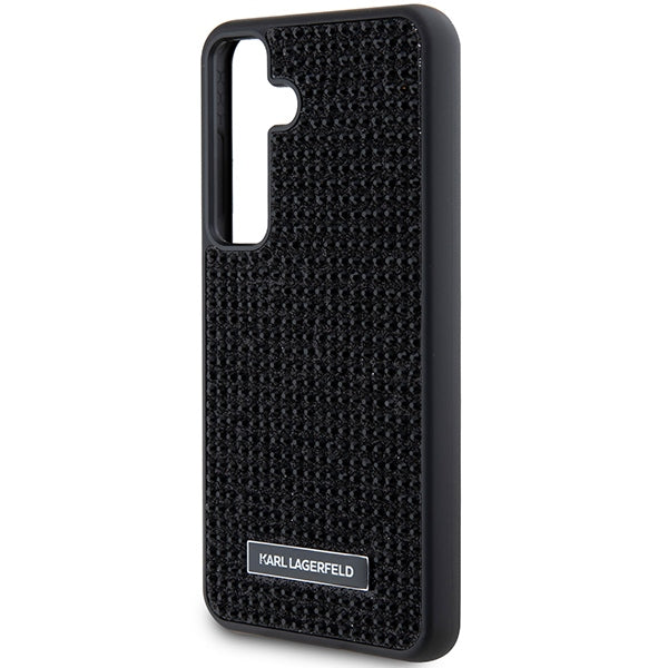 Case for Samsung Galaxy S24+ S926, Karl Lagerfeld, Rhinestone Metal Plate, Black